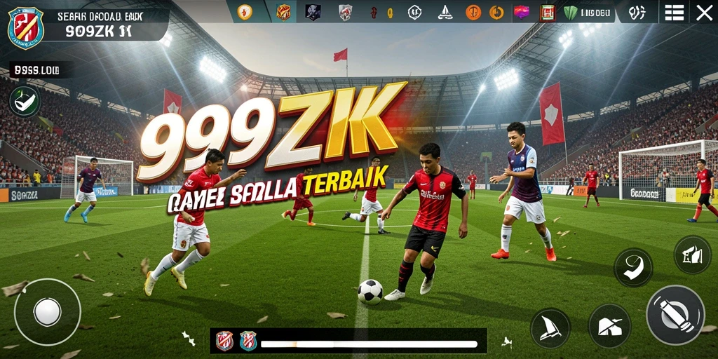Tampilan gameplay <strong>999ZK</strong> yang nyata dan menarik di lapangan sepak bola.