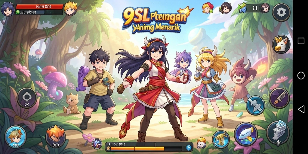 Tangkapan layar utama gameplay 9SL yang mendebarkan dan penuh warna.
