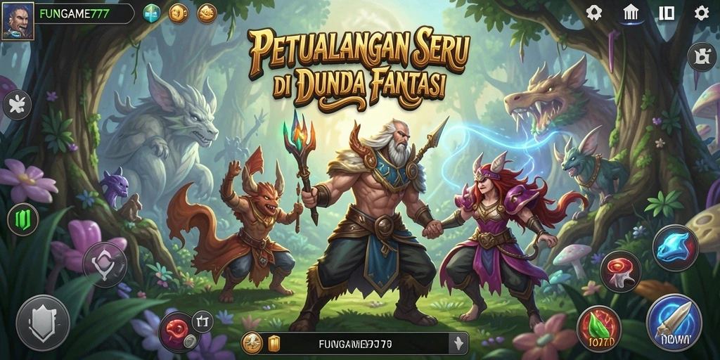 Tampilan aksi seru dalam gameplay FUNGame777.