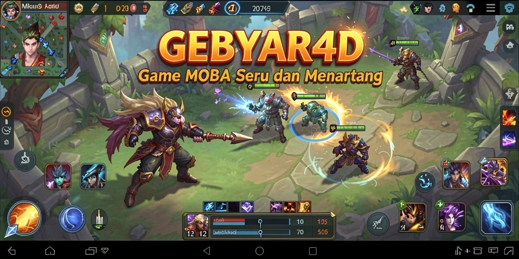 Tangkapan layar menampilkan gameplay intens dari GEBYAR4D MOBA.