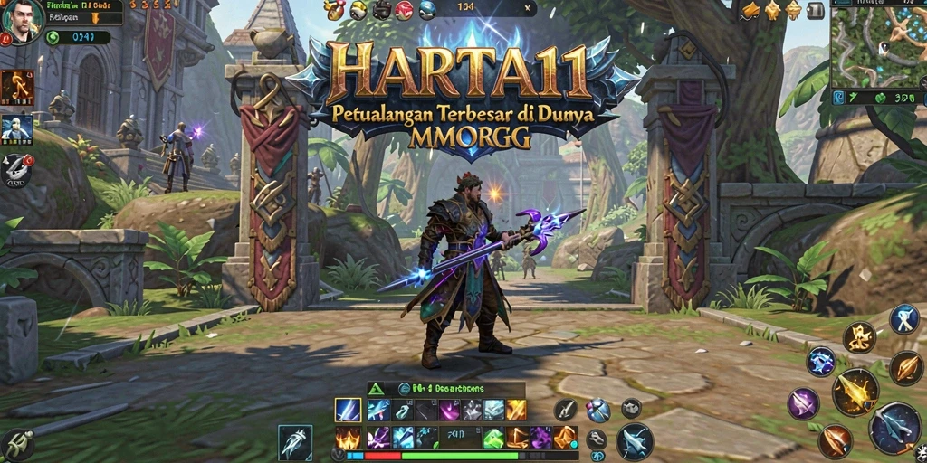 Tampilan gameplay HARTA11 dengan aksi seru di dunia MMORPG.