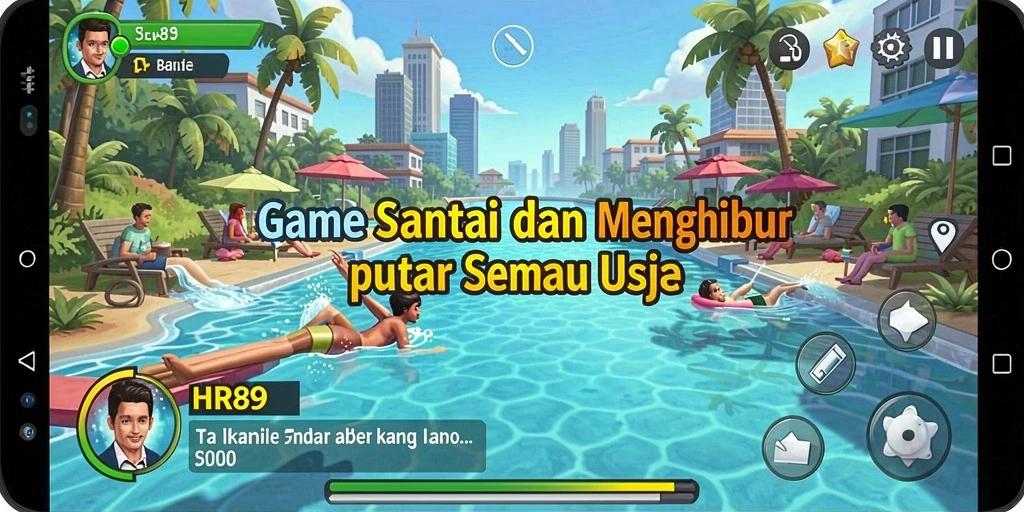 Tampilan gameplay HR89 yang penuh warna dan menarik.