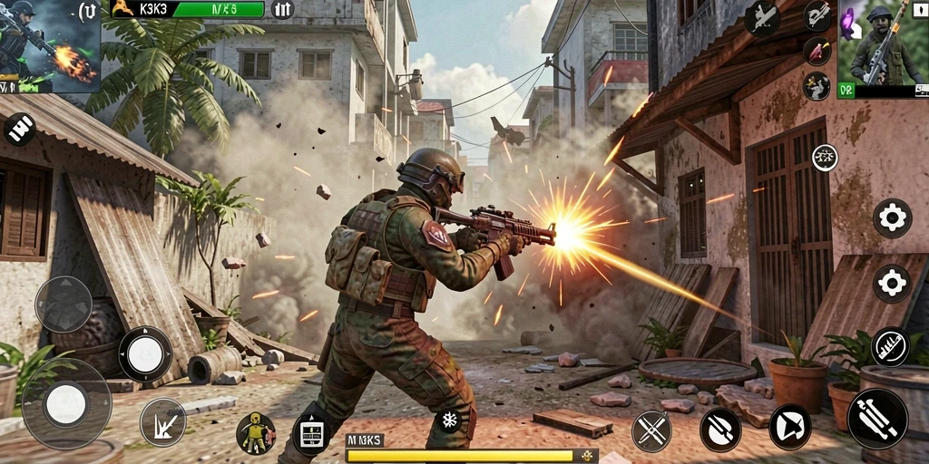 Gameplay dinamis K3K3 dalam aksi seru.