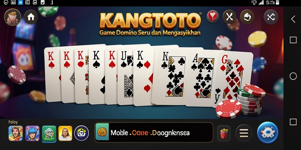Tampilan gameplay seru dari KANGTOTO dengan peserta bermain Domino.
