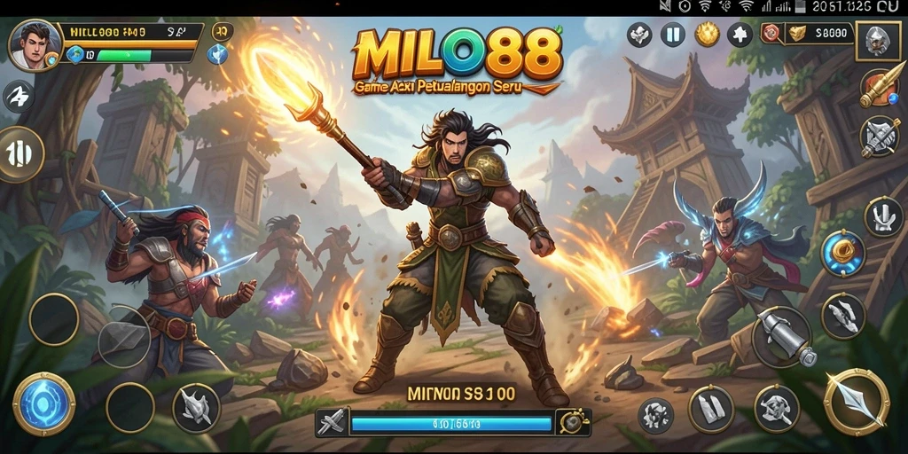 Screenshot dari gameplay <strong>MILO88</strong> yang menunjukkan aksi pertempuran yang mendebarkan.