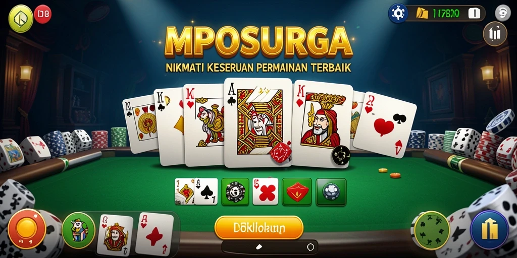 Tampilan gameplay domino yang seru dan interaktif di MPOSURGA.
