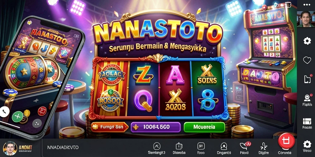 Tampilan gameplay menarik dalam NANASTOTO dengan simbol slot yang penuh warna.