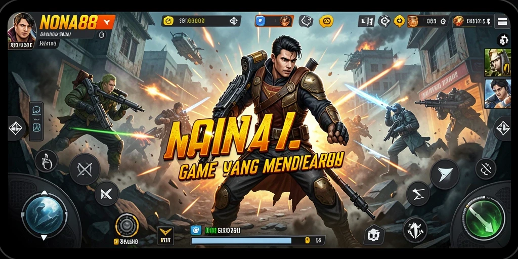Screenshot permainan NONA88 yang menampilkan aksi mendebarkan