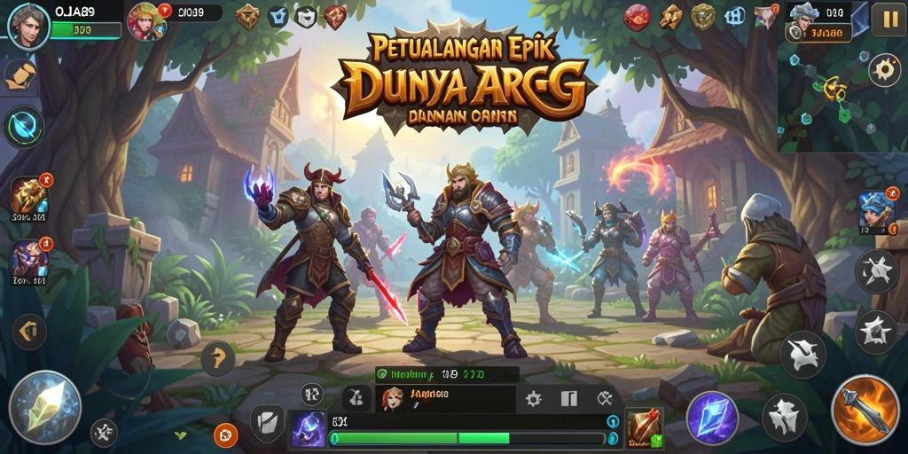 Tangkapan layar menunjukkan pertempuran seru di dunia ARPG OJA89.