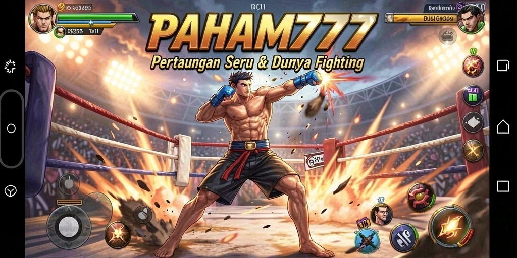 Tangkapan layar utama PAHAM777 menampilkan aksi pertarungan yang mendebarkan.