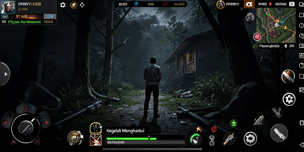 Screenshot gameplay PPRRYY yang menunjukkan suasana Horror yang mencekam.