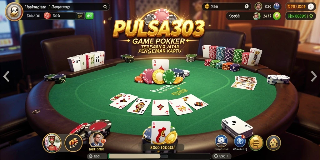 Tampilan gameplay Poker yang mendebarkan di PULSA303.