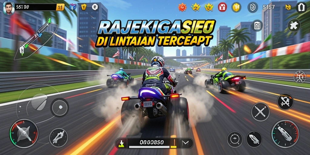 Gameplay balap seru dan menantang di REJEKIGAMES.