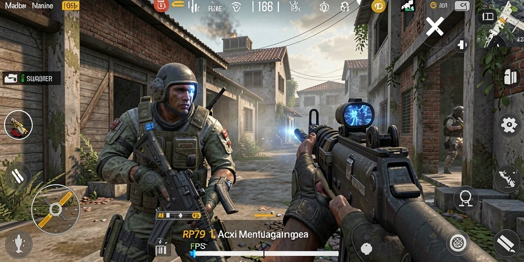 Gameplay RP79 dengan aksi menegangkan dan pertempuran intens.