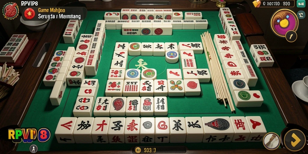 Tampilan gameplay seru RPVIP8 dengan tantangan Mahjong.