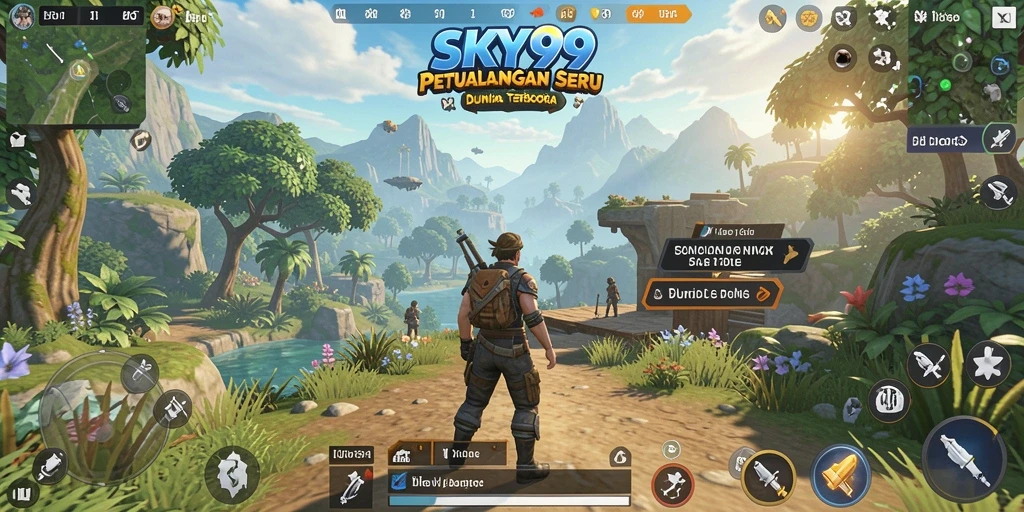 Screenshot gameplay SKY99 yang menampilkan eksplorasi dunia terbuka.